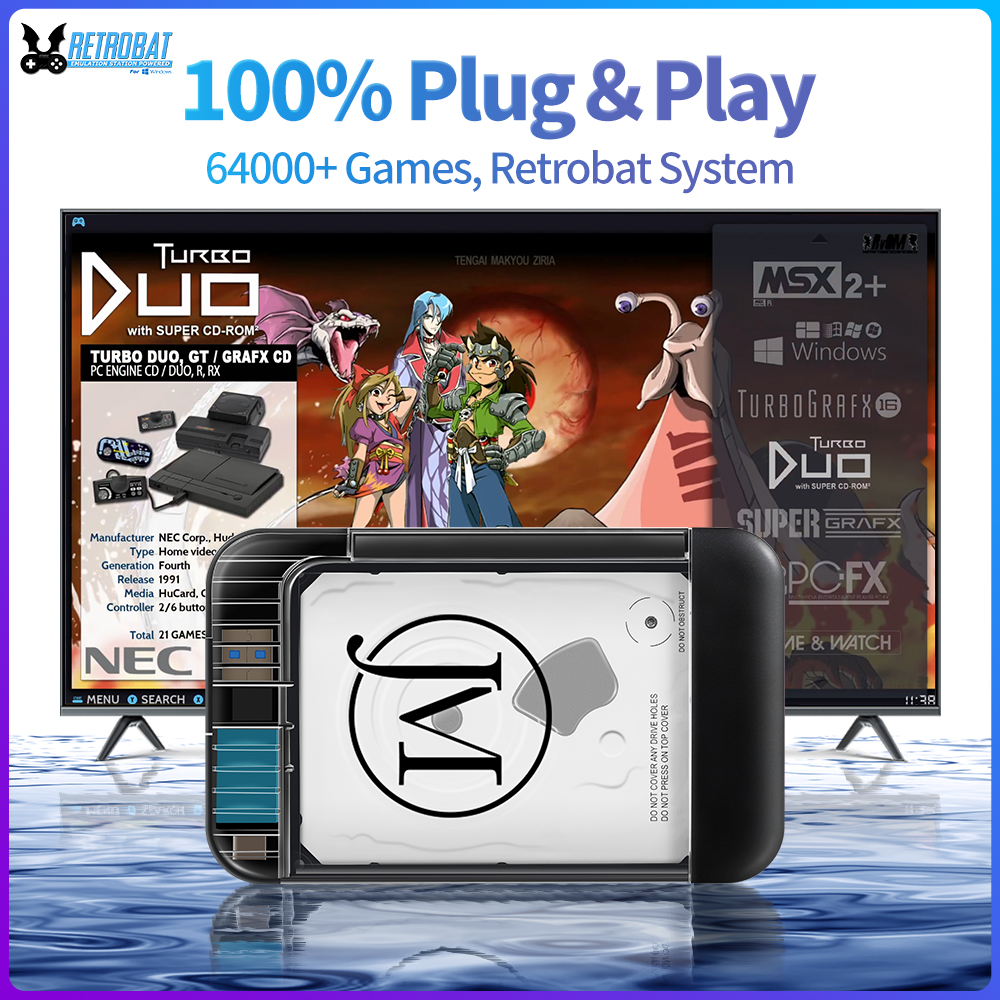 Retro Gaming Portable - RETROBAT Portable 500G Gaming HDD Consoles