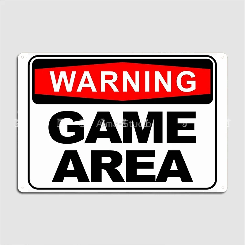Retro Gaming Gameboy - WARNING GAME AREA Retro Metal Tin