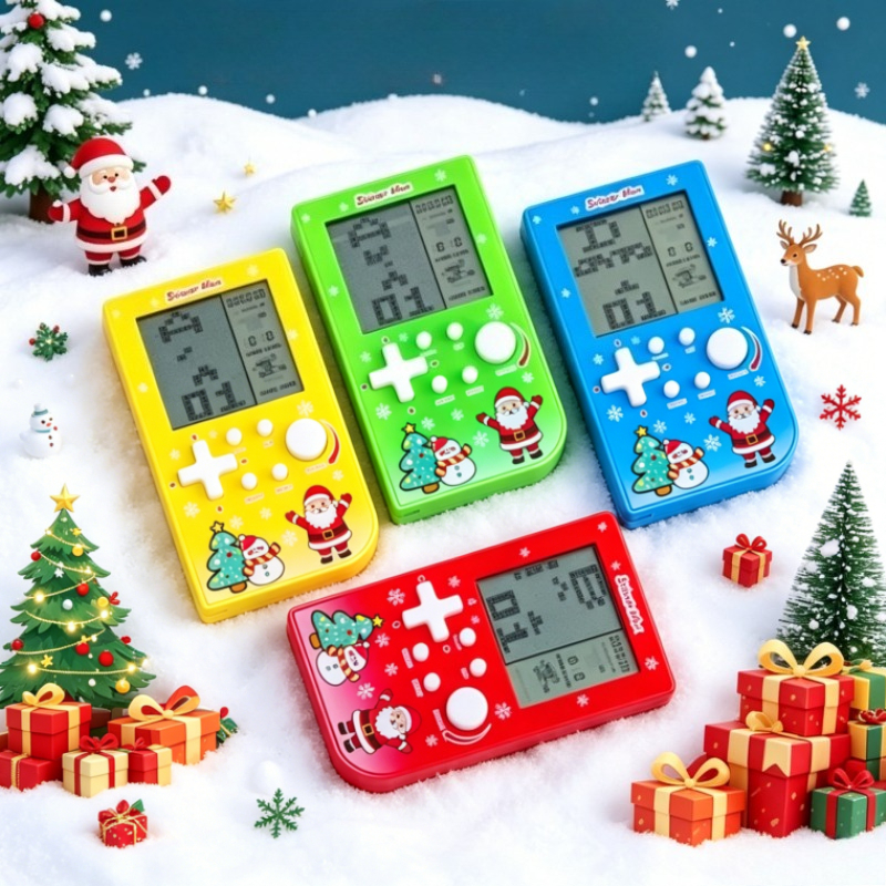Retro Gaming Portable - Santa & Snowman Print Brick Game