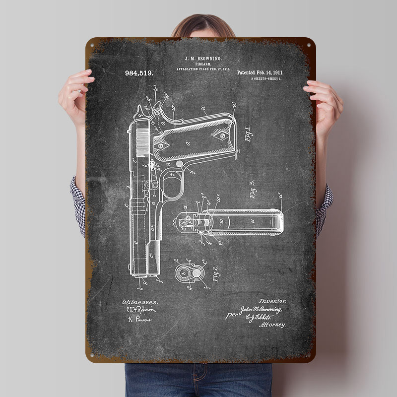 Gun Patent Tinplate Posters Cu - Retro Gaming Gun ulasan dan harga