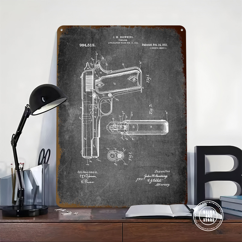 Gun Patent Tinplate Posters Cu - Retro Gaming Gun ulasan dan harga