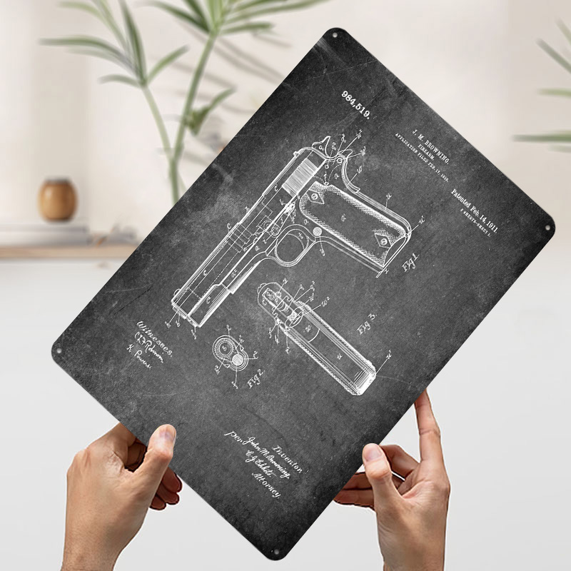 Gun Patent Tinplate Posters Cu - Retro Gaming Gun ulasan dan harga