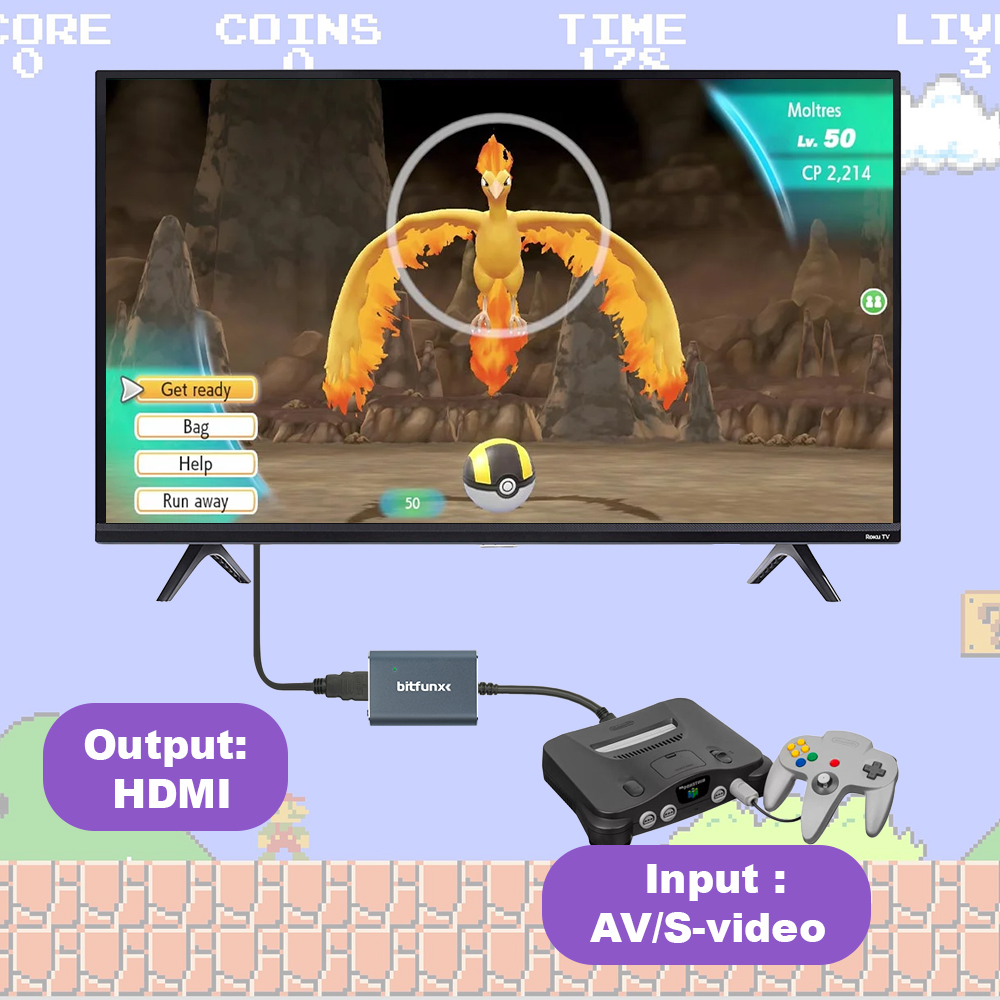 Bitfunx 720P Svideo / AV To HD - Retro Gaming Handheld ulasan dan harga
