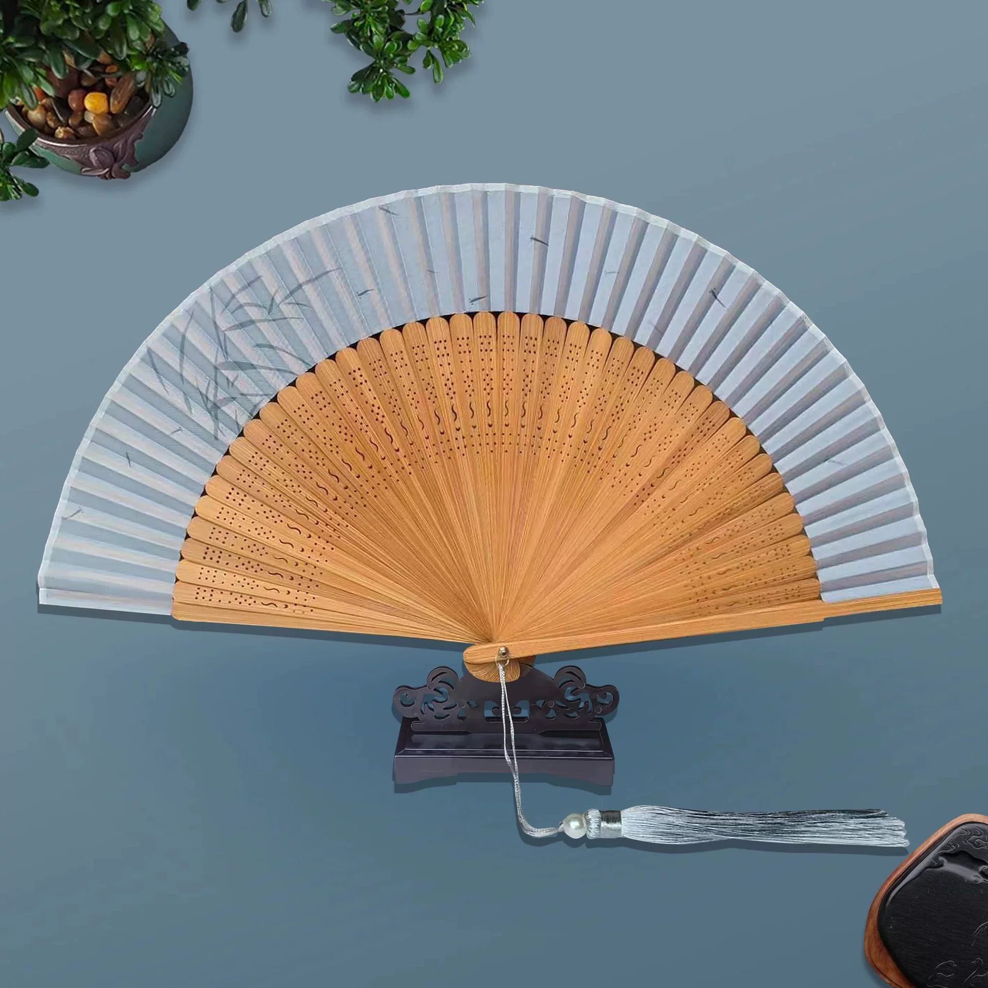 1pc Retro Bamboo Folding Fan,  - Console Retro Gaming Portable ulasan dan harga