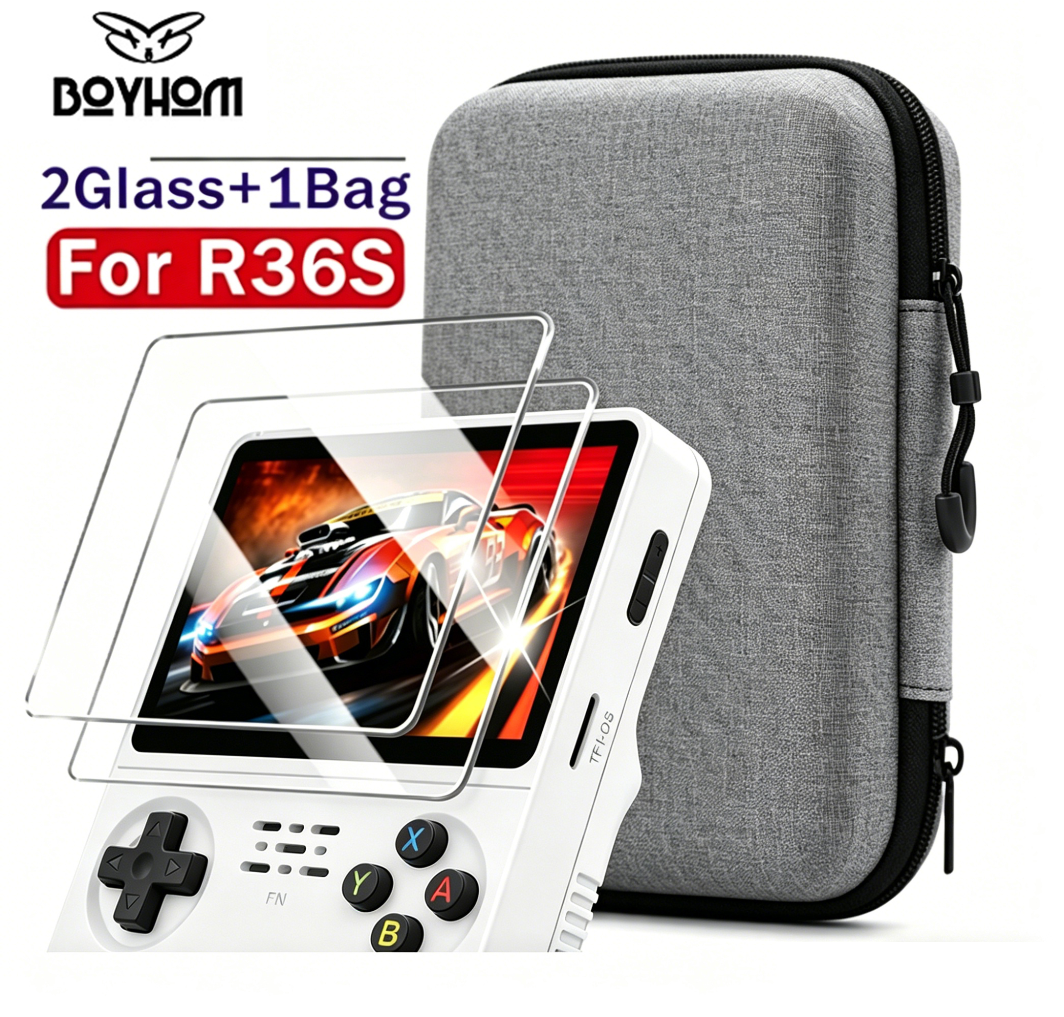 BOYHOM Official R36S Tempered  - Console Retro Gaming Portable ulasan dan harga