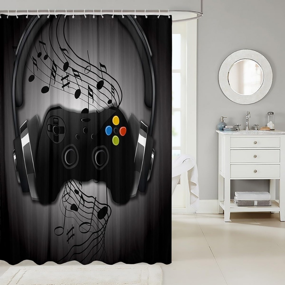 Boys Games Shower Curtain Blac - Retro Gaming Gameboy ulasan dan harga
