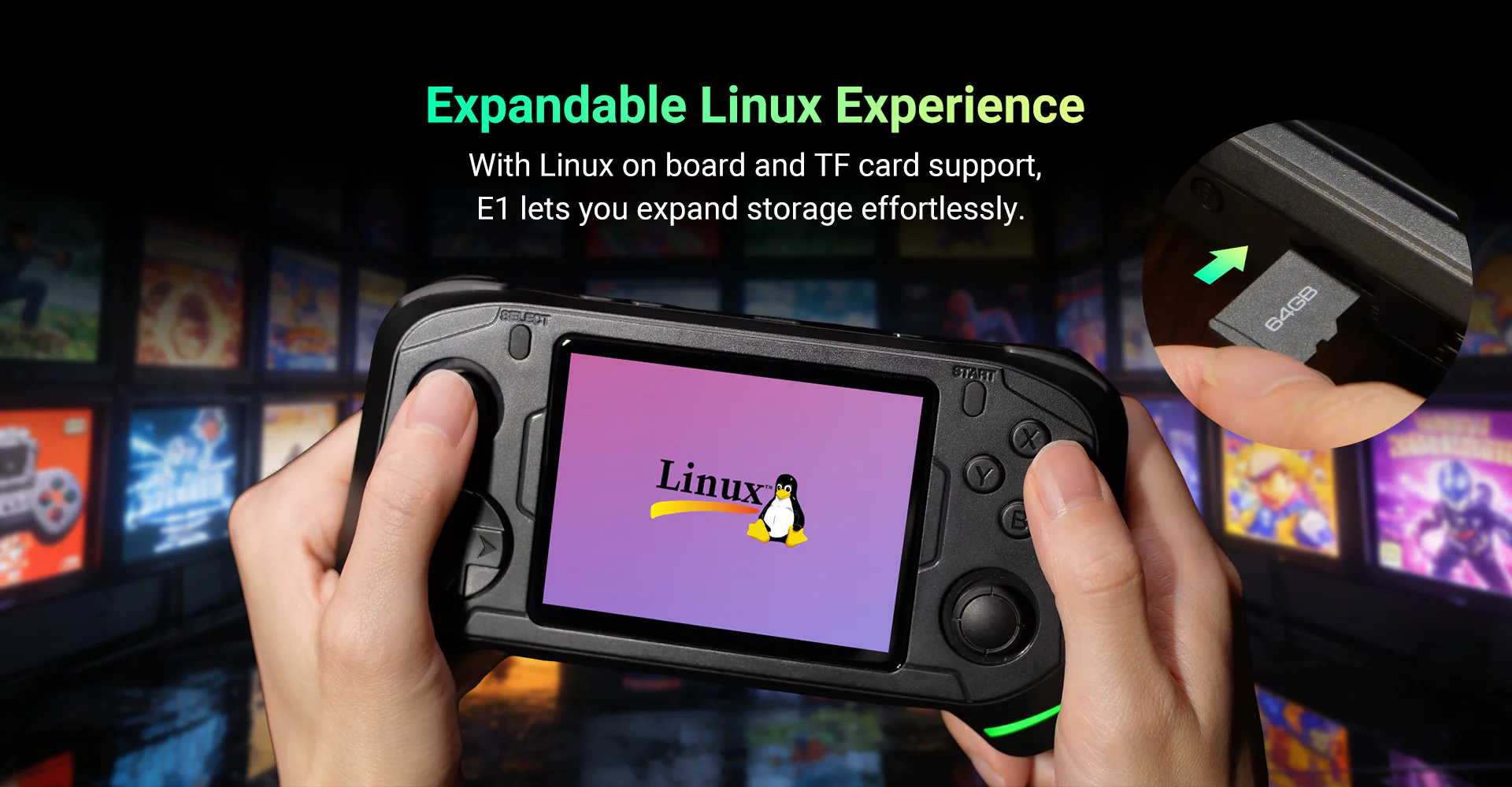 E1 Dual-OS Handheld – Android  - Retro Gaming Os Linux ulasan dan harga