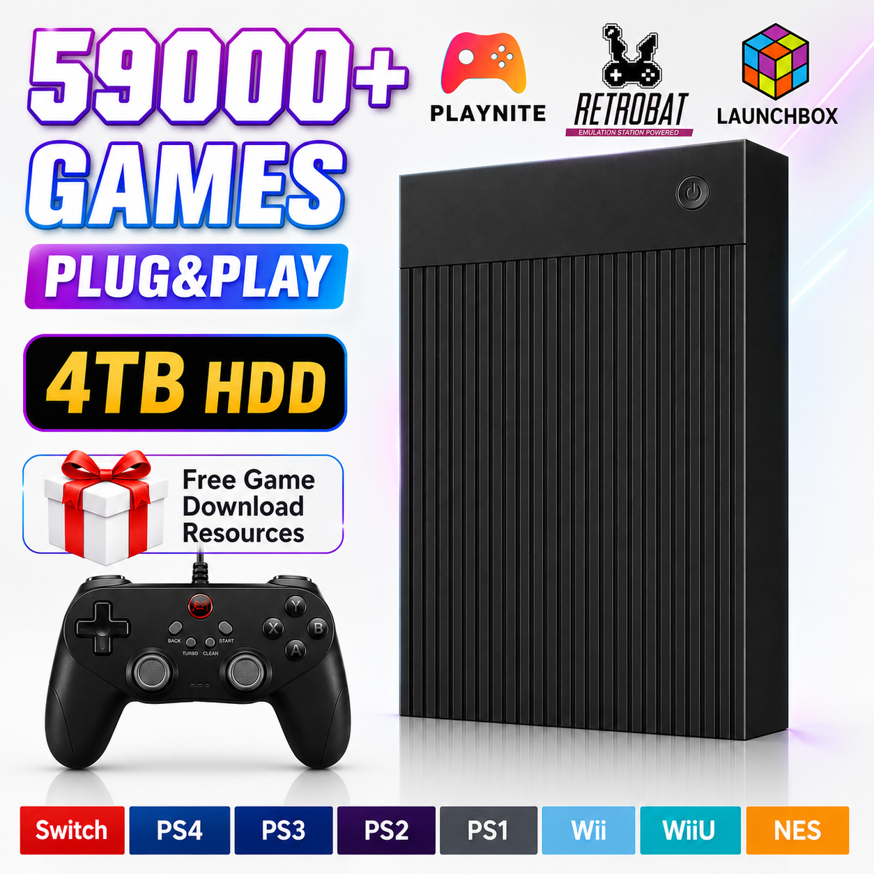 Portable 4TB Gaming HDD with 5 - Retro Gaming Portable ulasan dan harga