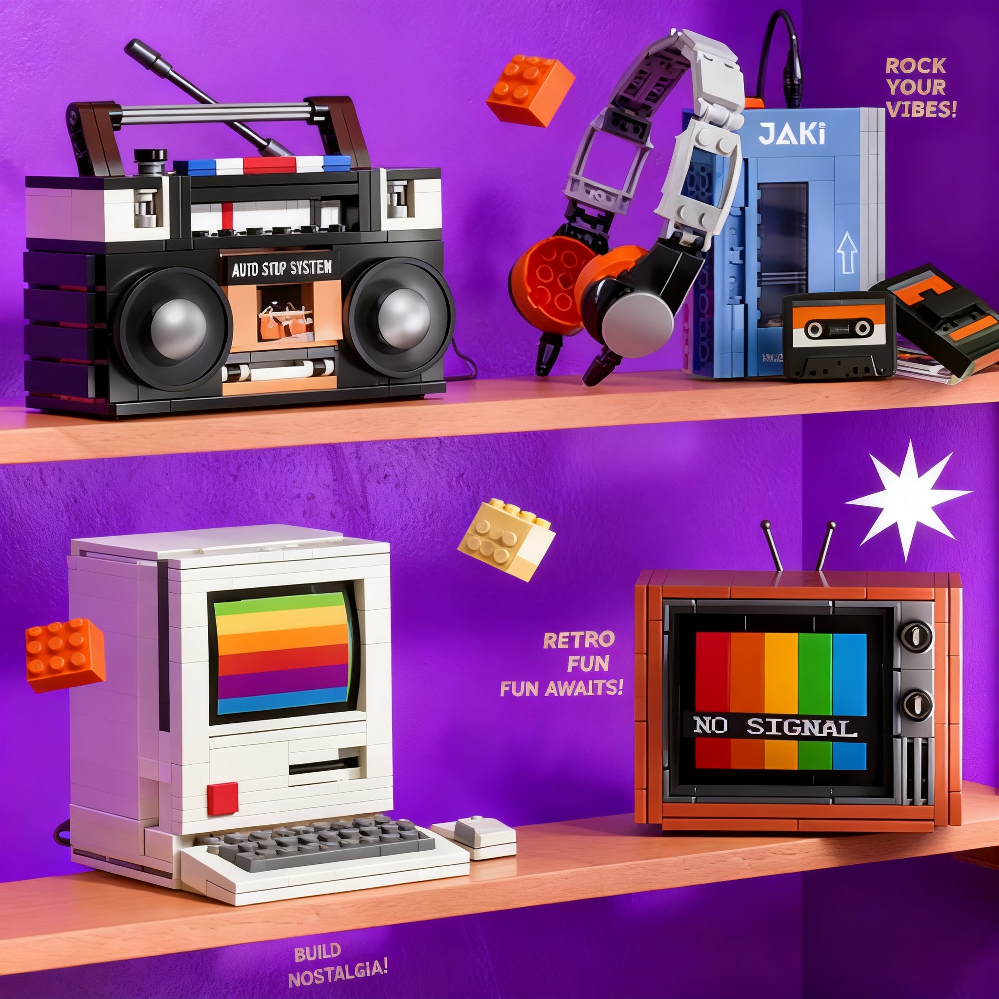Retro DIY Building Blocks TV R - Retro Gaming Handheld ulasan dan harga