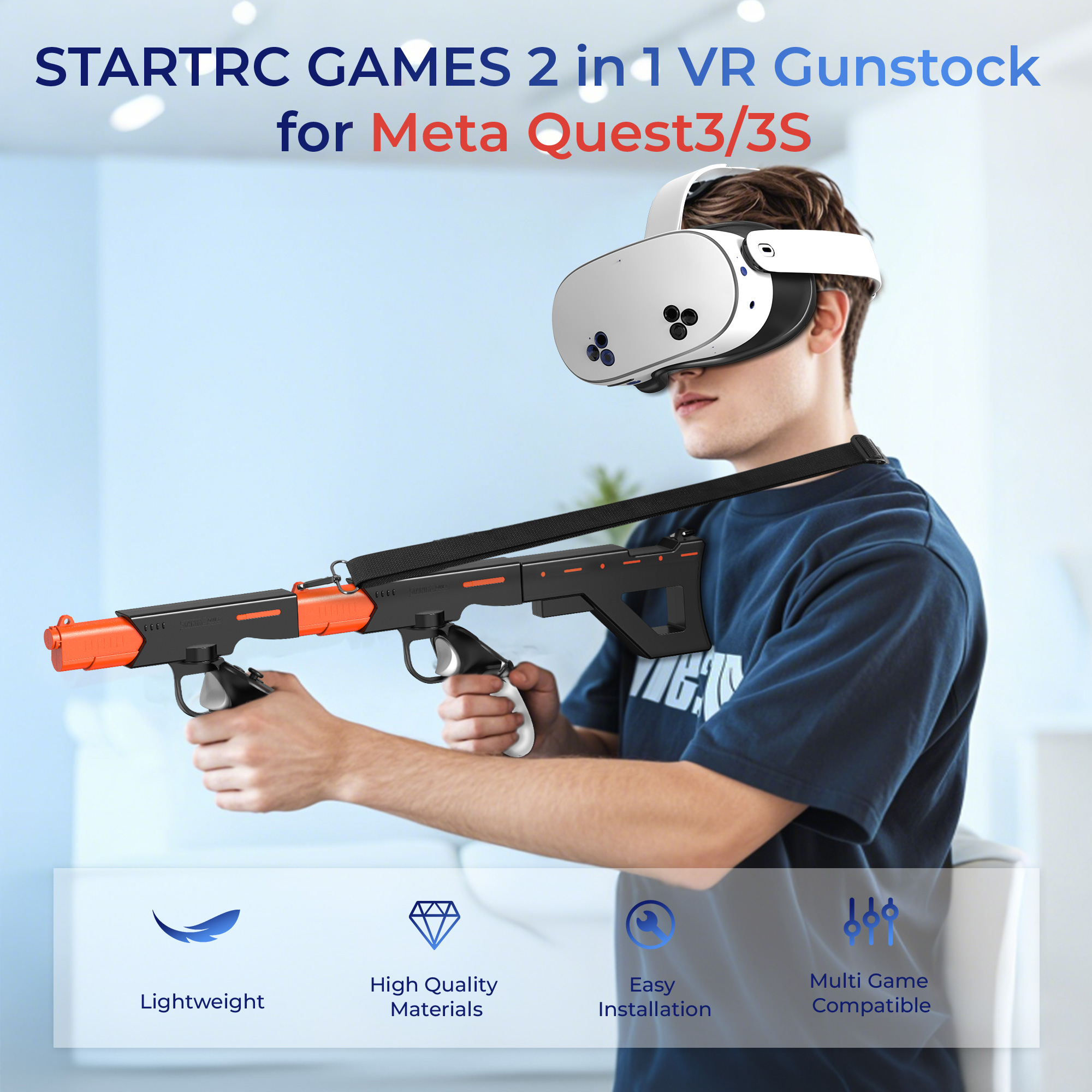 VR Games Gunstock for Meta Que - Retro Gaming Gun ulasan dan harga